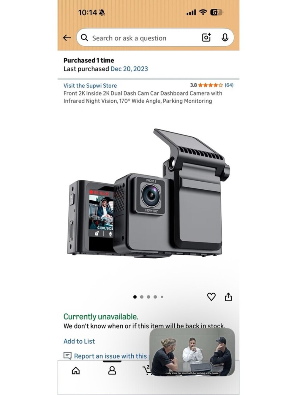 2K Dual Dash Cam With Infrared Night Vision , 170 Degree Wide Angle